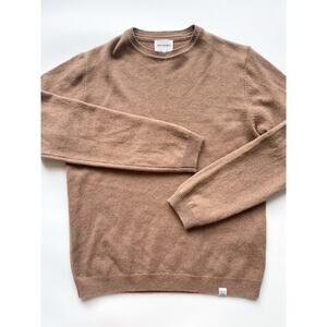 Men's Norse Projects Tan Sigfred Lambswool Knit Sweater Size Large